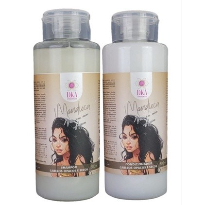 Kit Shampoo E Condicionador Mandioca 500ml - Brilho Dka Shampoo+condicionador Mandioca Reestruturador