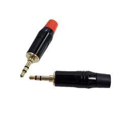 Kit com 10 Conectores P2 Estéreo de Alta Qualidade - Preto e Vermelho