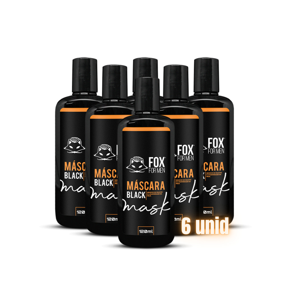 Mascara Black 120ml Fox For Men 6 Unidades