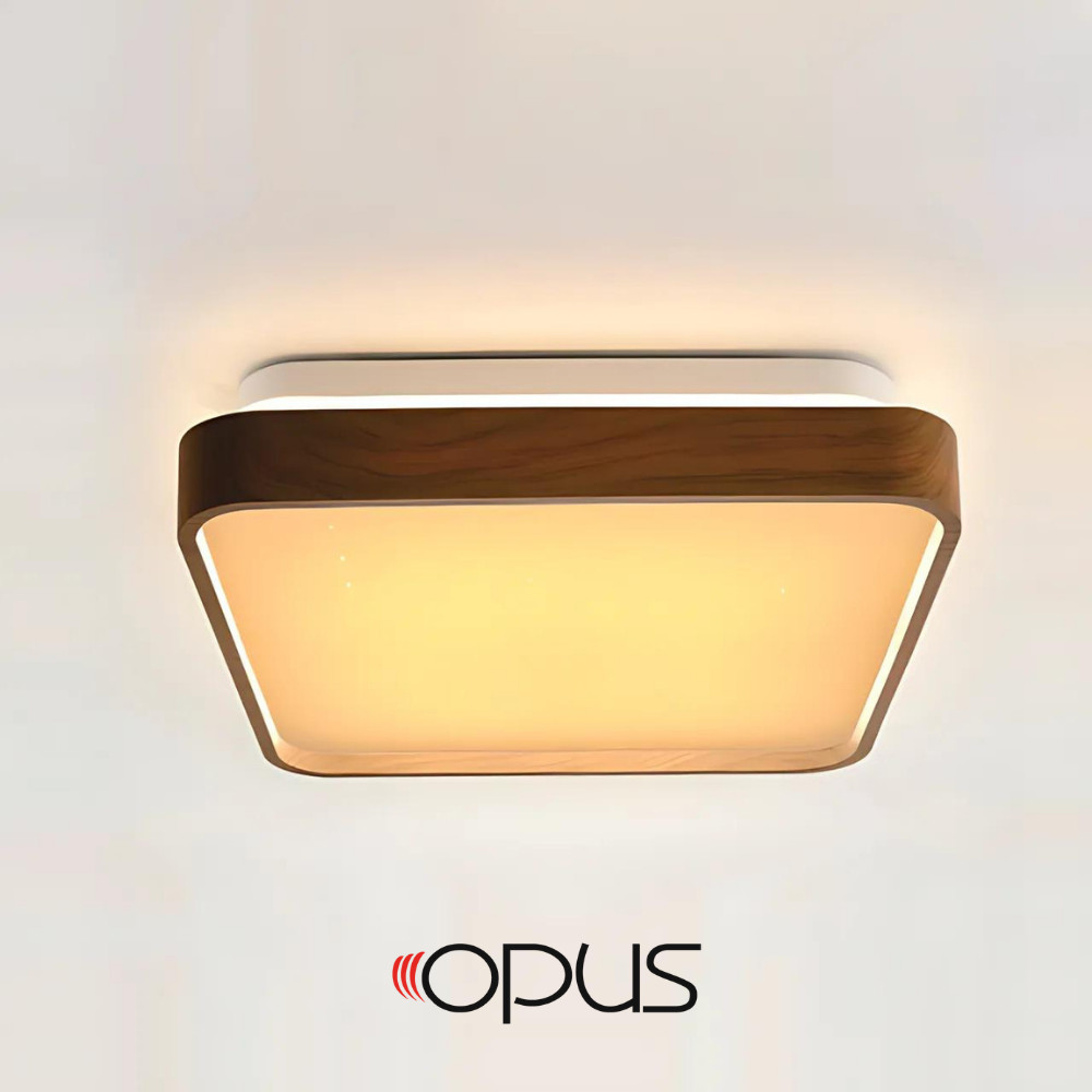 Plafon Timber 12W Opus 3000K Luz Quente IP20 Elegância Em Madeira Iluminação Aconchegante Salas Cozinhas Quartos