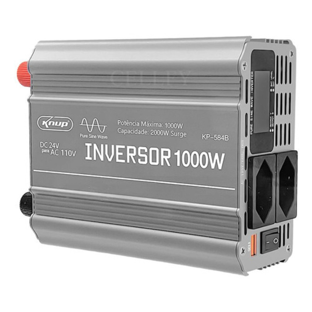 Inversor De Energia 1000w 24v 110v Tensão Automotivo Usb