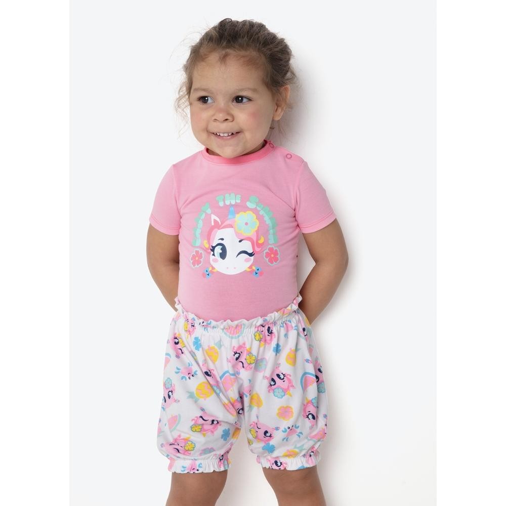 Pijama Manga Curta Viscolycra Bebê Menina Unicórnio Aloha - Puket - Baby & Kids Fashion