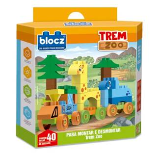 Kit Bloquinhos de Montar Trem no Zoológico em Oferta na Shopee