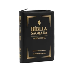 Bíblia Sagrada ARC | Letra Grande | Harpa Cristã | Zíper | PJV | Preta