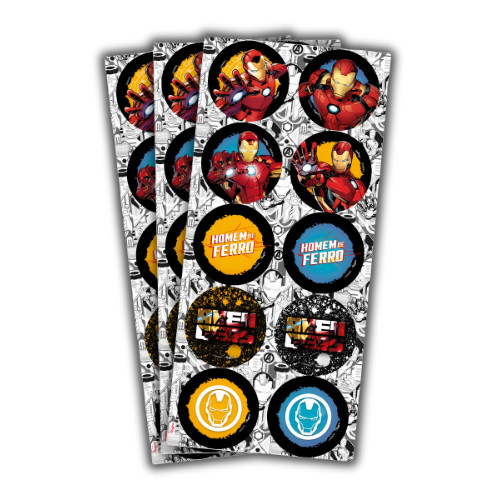 30 ~150 ADESIVO HOMEM DE FERRO REDONDO Regina - Stationery