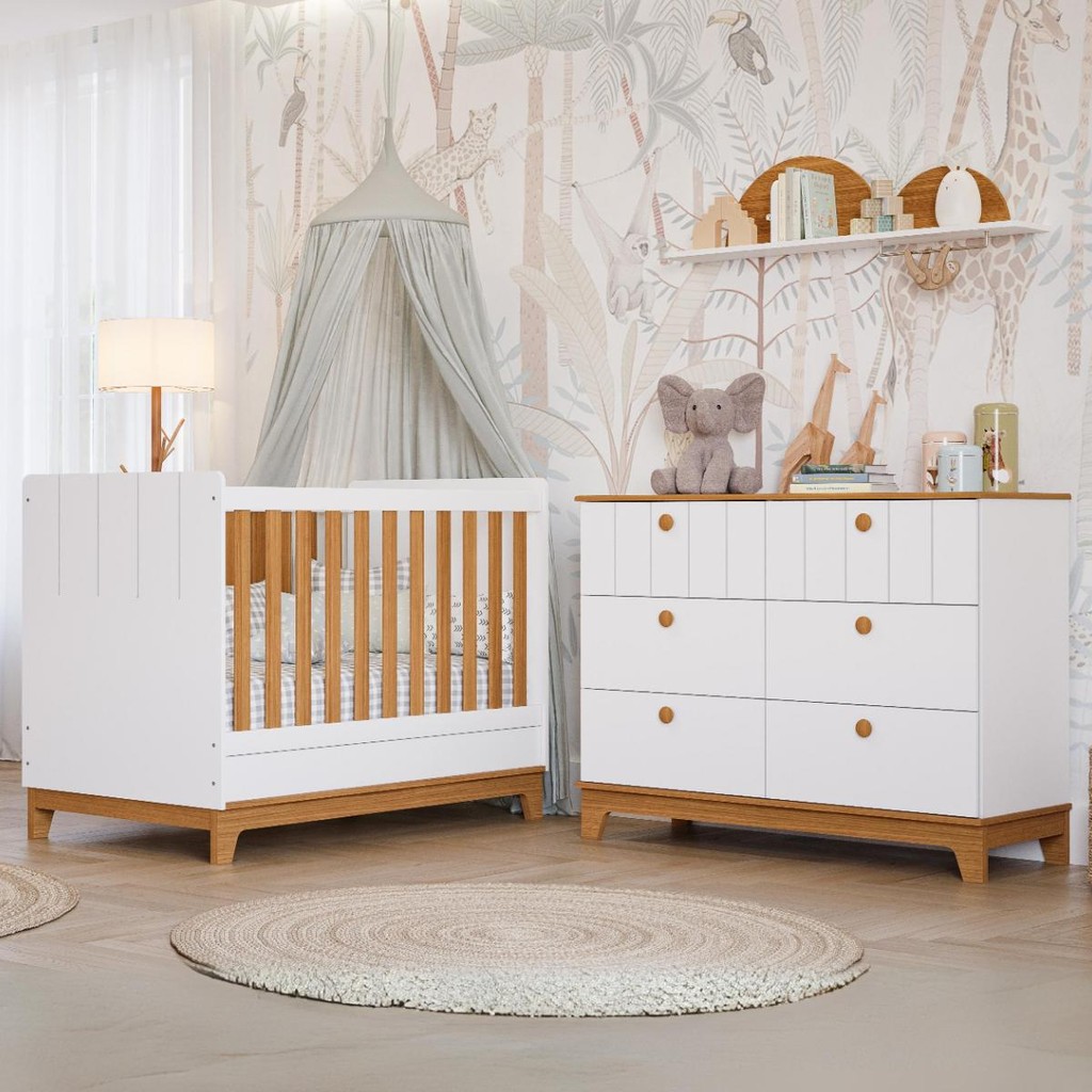 Quarto de Bebê Completo Berço Americano Cômoda 100% MDF em Oferta na Shopee