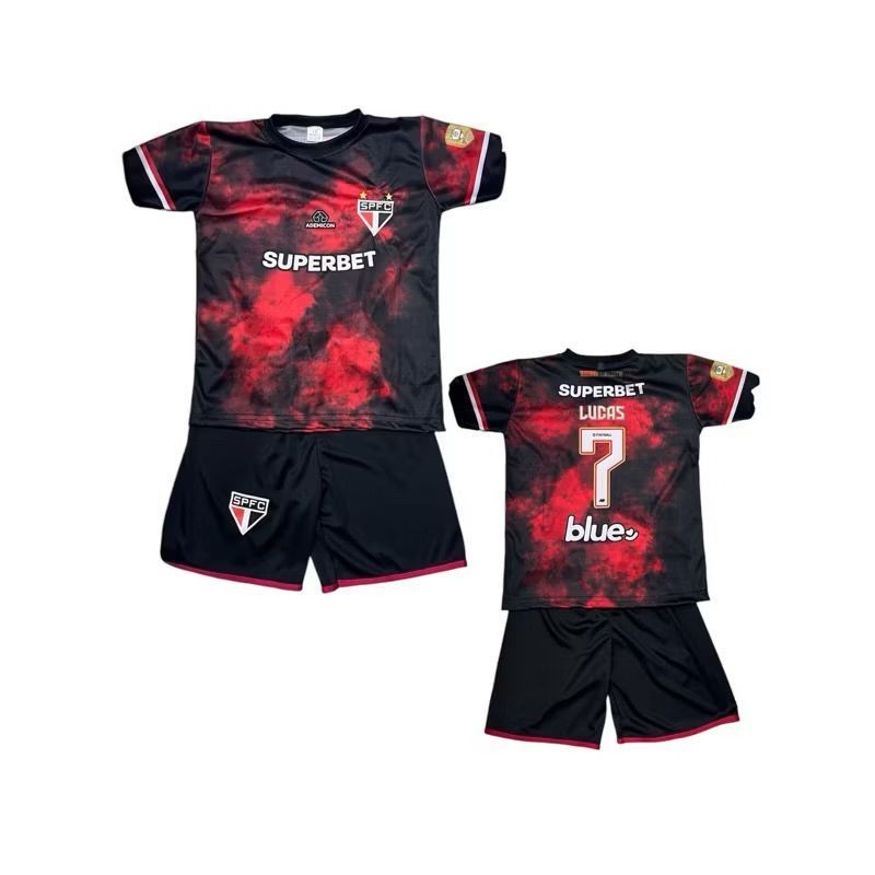 KIDS Conjunto FUTEBOL INFANTIL do time SÃO PAULO ENVIO IMEDIATO !!!!!