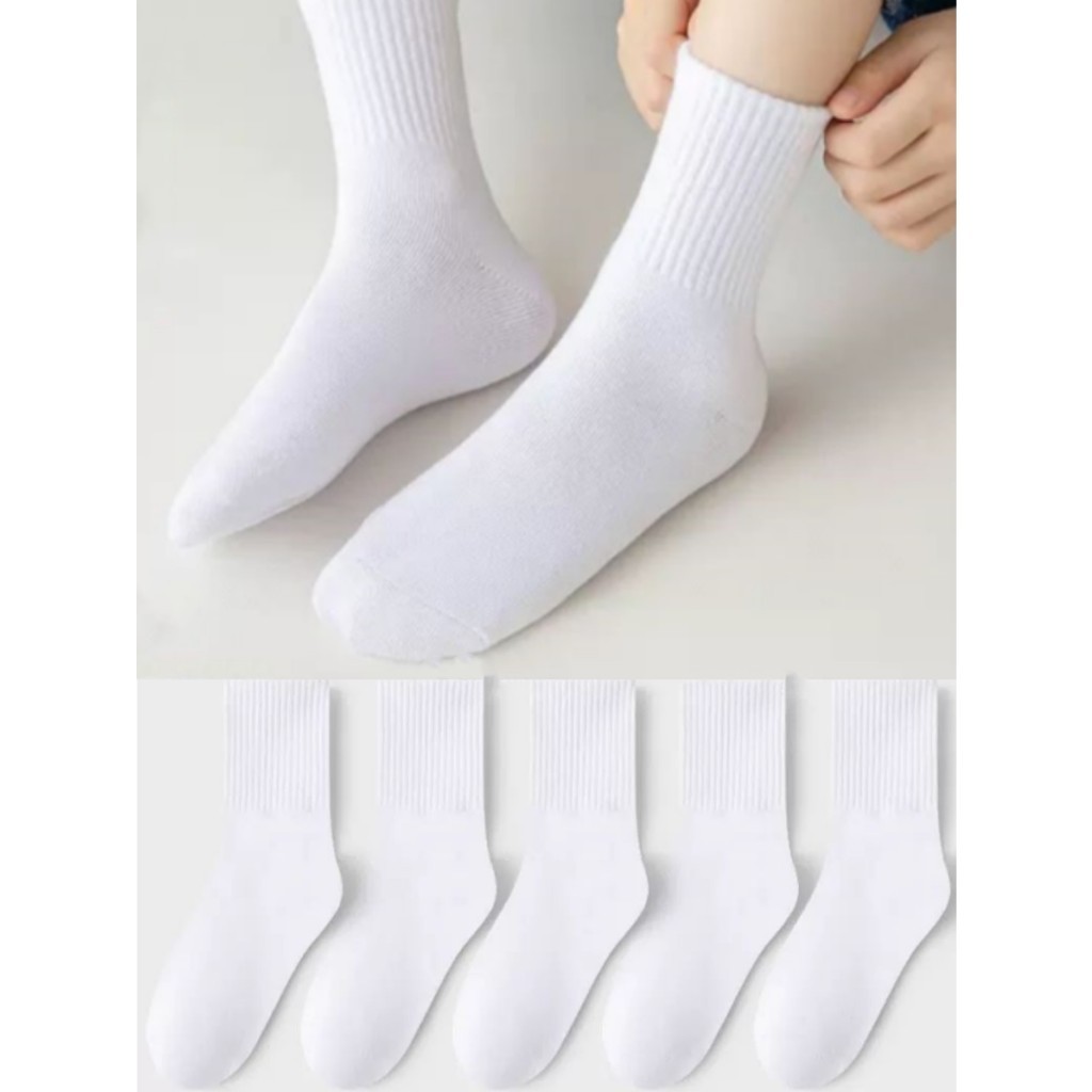 Kit 12 pares de meias brancas alto longa femininas 35ao40
