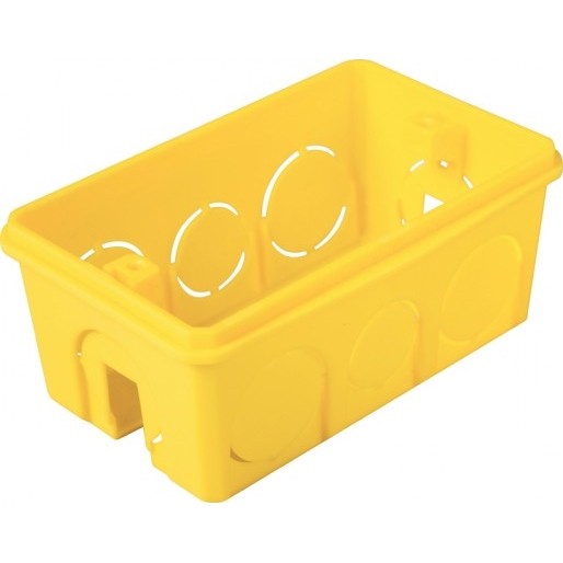 Kit Caixa de Luz 4x2 Tramontina Amarela para Alvenaria Tomada Interruptor Reforçada e Antichama