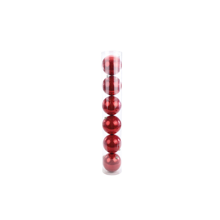 Bolas de Natal em Tubo - Vermelho - 4cm - 6 unidades - Cromus - Rizzo - Home & Living