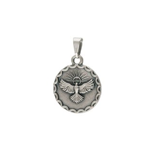 Medalha Pingente Espírito Santo Prateada em Oferta na Shopee
