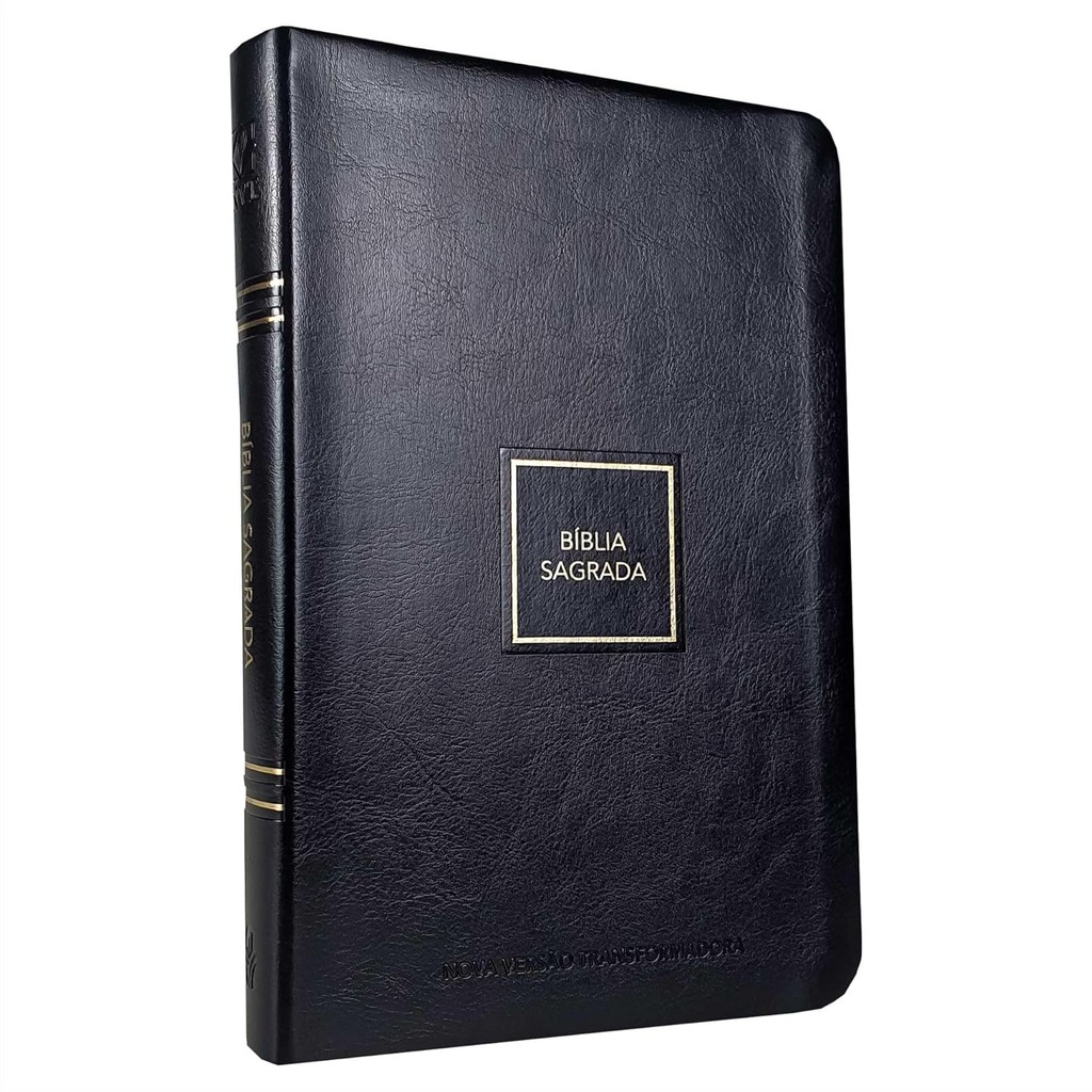 Bíblia Sagrada NVT | Letra Normal | Luxo | Preta com Detalhe Dourado