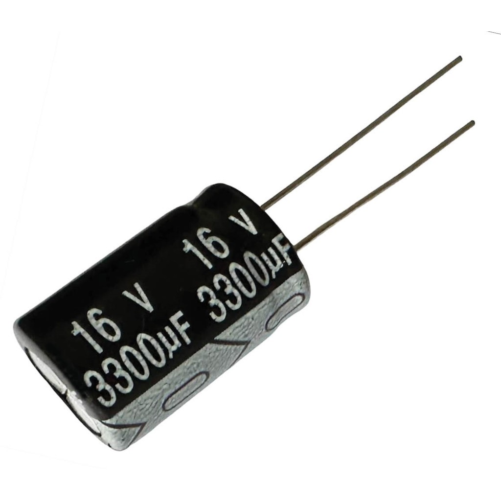 KIT 5 PÇS - CAPACITOR ELETROLITICO 3300X16V - 3300UF X 16V em Oferta na Shopee