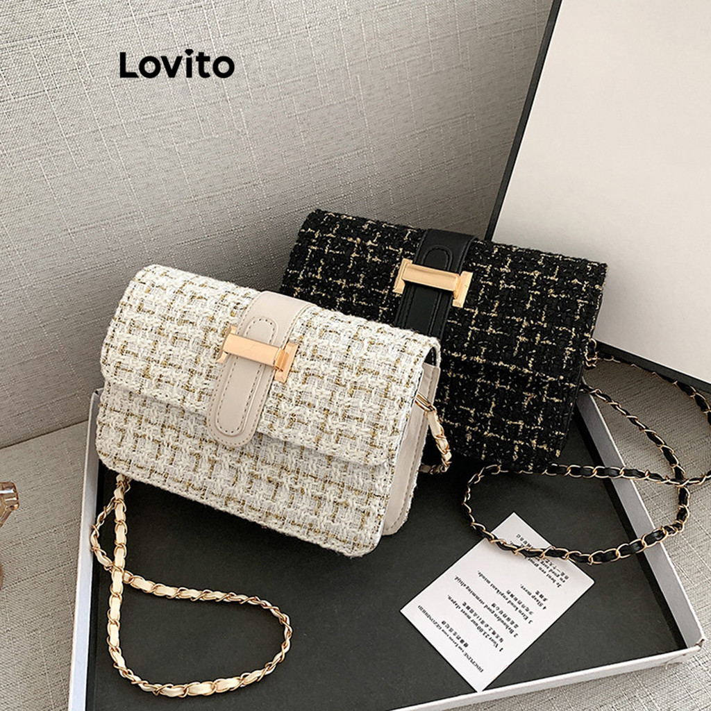 Lovito Bolsa De Ombro Pequena Casual Com Textura Lisa E Bolsa De Ombro Pequena De Lã Para Mulheres LFA51528 - Women Bags