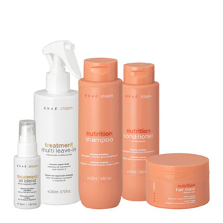 Kit Braé Stages Nutrition Hair Care Total (5 produtos) em Oferta na Shopee