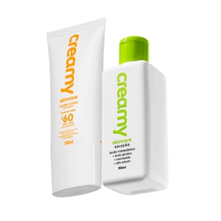 Kit Creamy Skincare Protetor Solar Facial FPS 60 Tranexâmico (2 produtos) em Oferta na Shopee