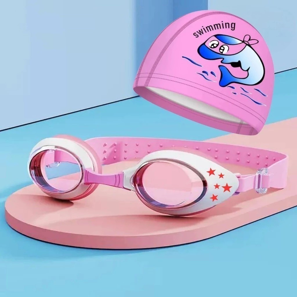 Kit Natação Infantil com Óculos Estojo e Touca Coleção Estrelas em Oferta na Shopee