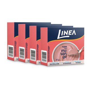 Kit 4 Pudins em Pó Linea Sabor Morango 25g em Oferta na Shopee
