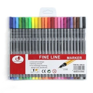 Kit C/ 24 Canetas Coloridas Fine Line Ponta Fina 0.4 mm