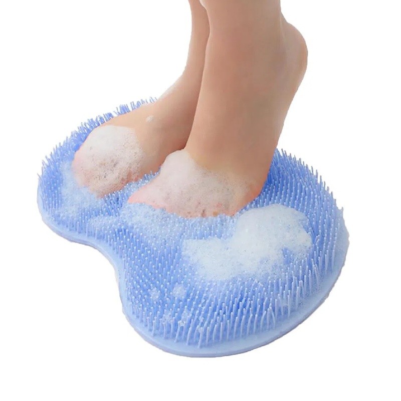 Tapete de banho para pés e costas,tapete de limpeza de massagem de silicone esfoliante em Oferta na Shopee
