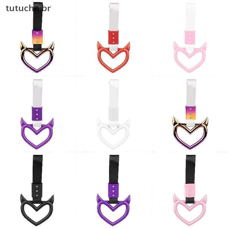 TU Colorido Alça De Reboque Do Carro Anel Coração JDM Trem Ônibus Mão Estilo Deriva Charme Cinta Acessórios Automóveis B