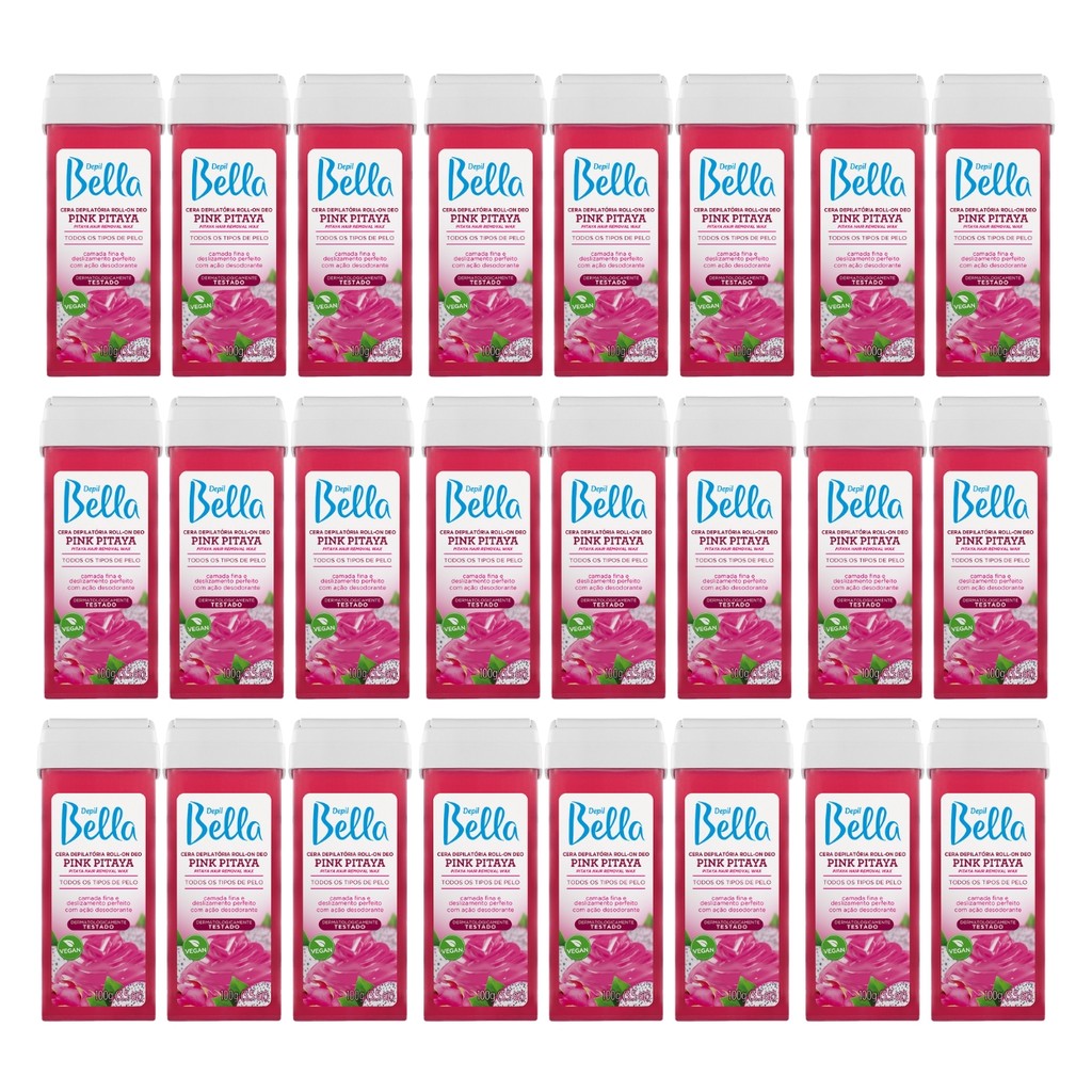 Kit 24 Cera Depilatória Roll-On Pink Pitaya Depil Bella