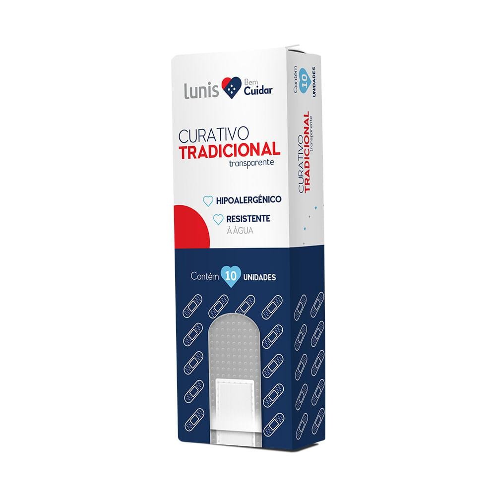 Curativo Lunis 10Un – Transparente, Resistente À Água