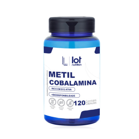 Metilcobalamina 120 cápsulas B12 Ativa Energia Sistema Nervoso Lot Nutrition