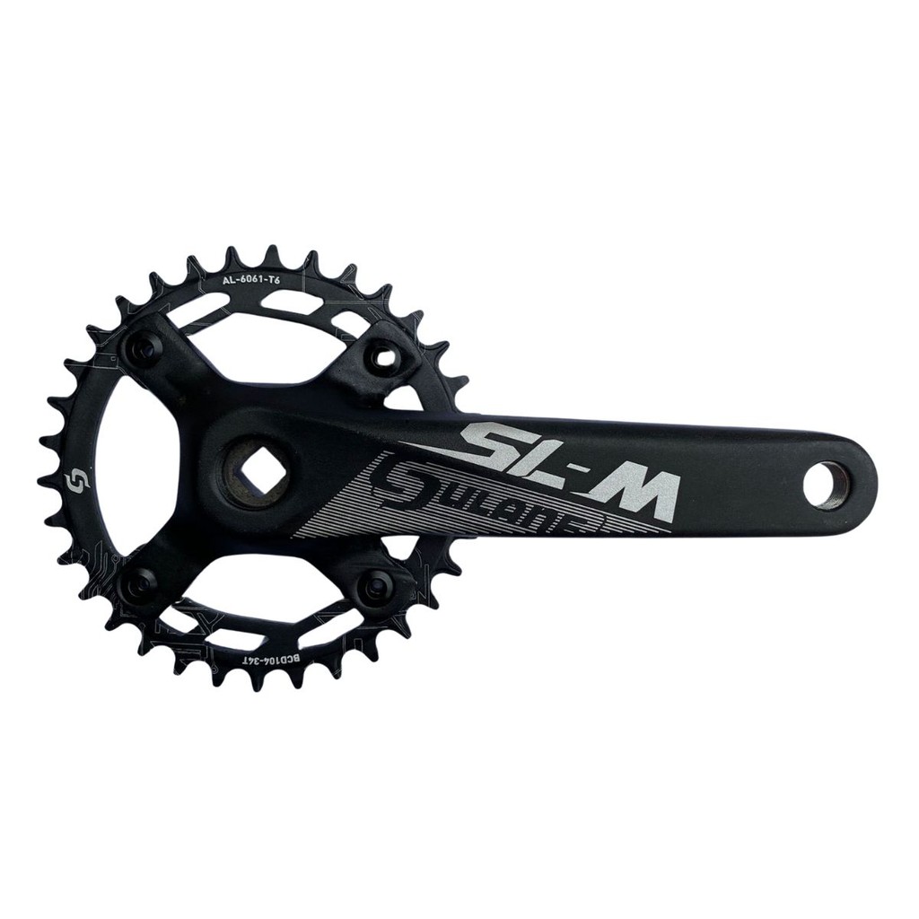 Pedivela Single Coroa Única Aro 29 Aro 26 Mtb Ponta Quadrada 34D Compatível 7v 8v 9v 10v 11v 12v 170mm Sulane