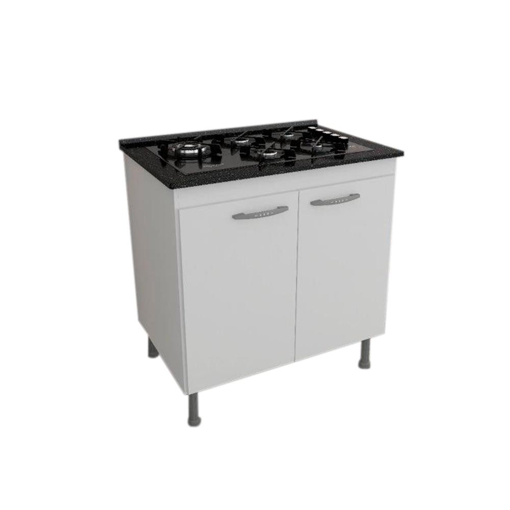 Balcão Cooktop Balcony 80cm Branco 2 Portas Organiza Cozinha Fácil Instalar MDP/MDF em Oferta na Shopee