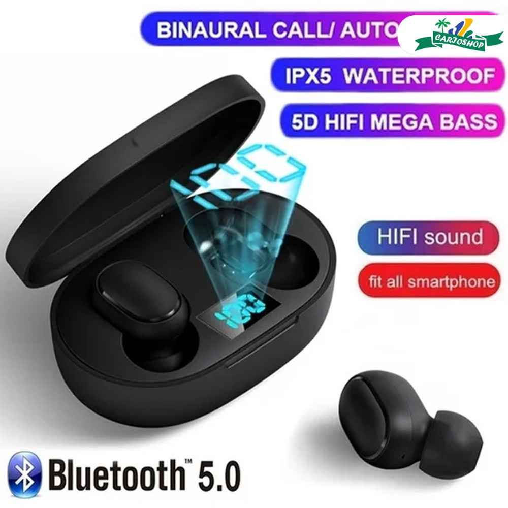 Telefone esportivo estéreo sem fio E6s Bluetooth 5.0 Tws com visor de energia LE