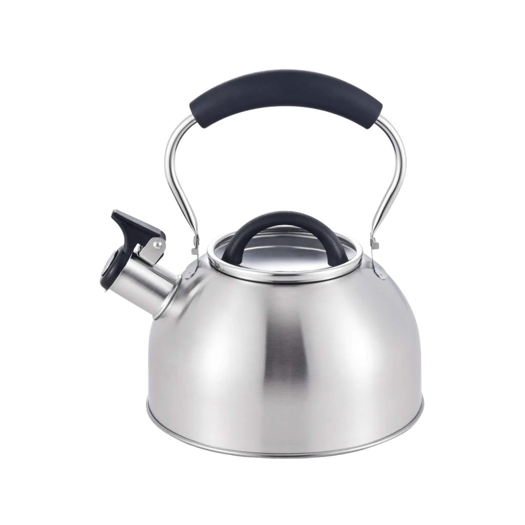 Chaleira De Aço Inox Fogão De Indução Mta Tampa De Vidro 2l Prata Ferve Rápido Luxo