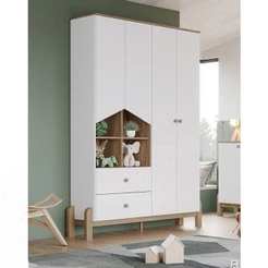 Guarda Roupa Infantil Ambiente Ternura 4 Portas Branco Jequitibá Hp - Henn