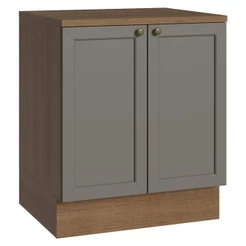 Balcão de Cozinha 70 cm 2 Portas Rustic/Cinza Vik Madesa