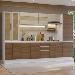 Armário De Cozinha Completa 100% Mdf 290 Cm Smart Madesa