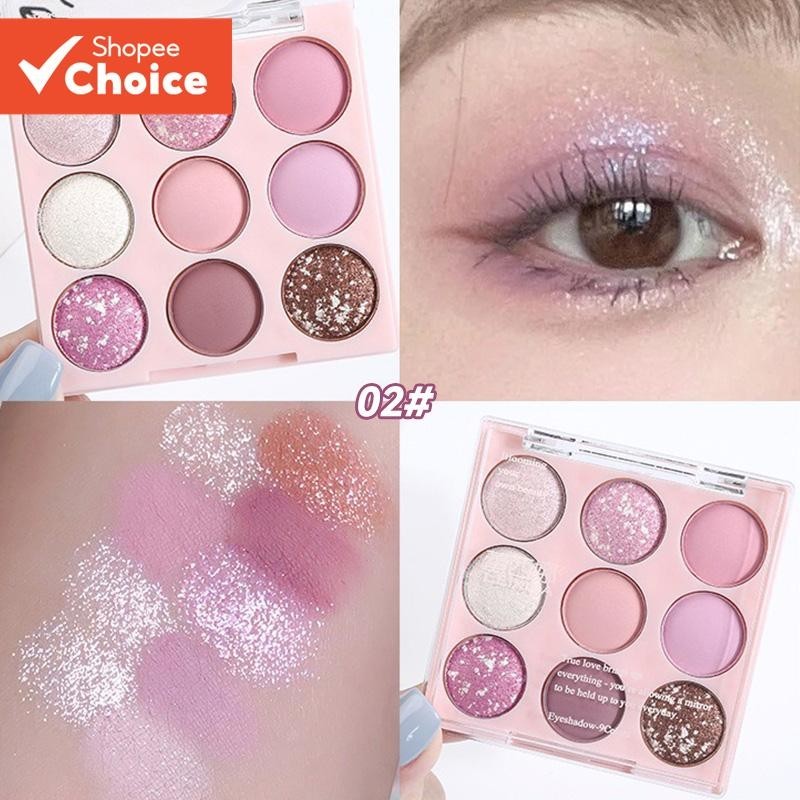 Paleta De Sombras De 9 Cores De Sorvete De Morango-Berry Coral Pinks Maquiagem À Prova D'água E Com Alto Pigmento