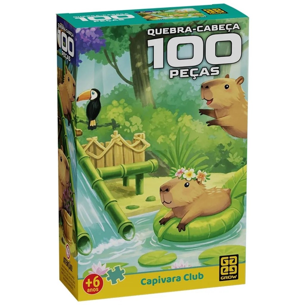 Quebra Cabeça 100 Peças Capivara Club 4853 - Grow