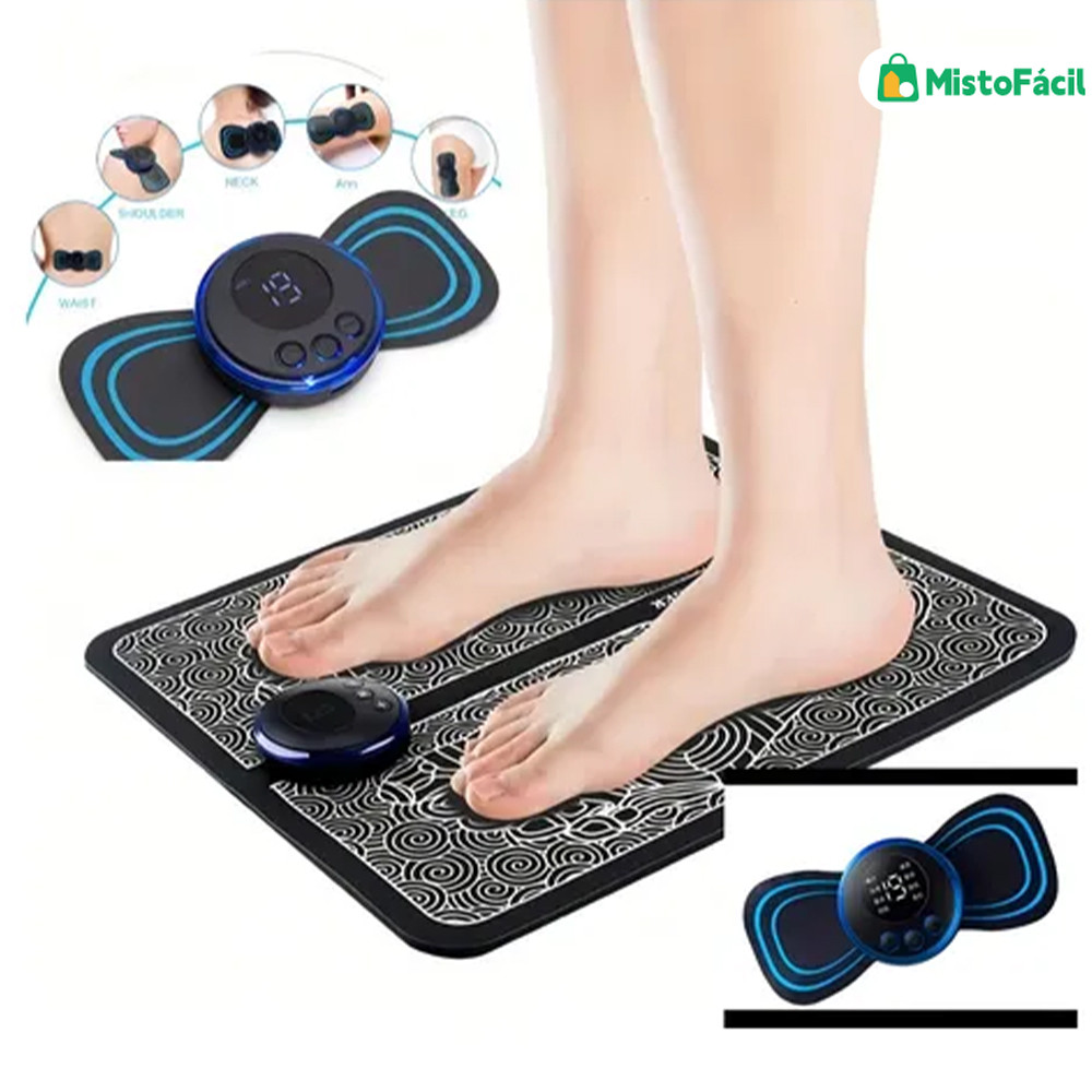 Kit Mini Massageador e Almofada Elétrica para Pés e Músculos Dor Massageador Elétrico Portátil para Pés EMS