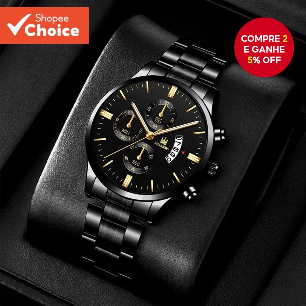 Relógio Masculino Fashion-Forward-Pulseira De Aço E Calendário Para Negócios Uso Casual