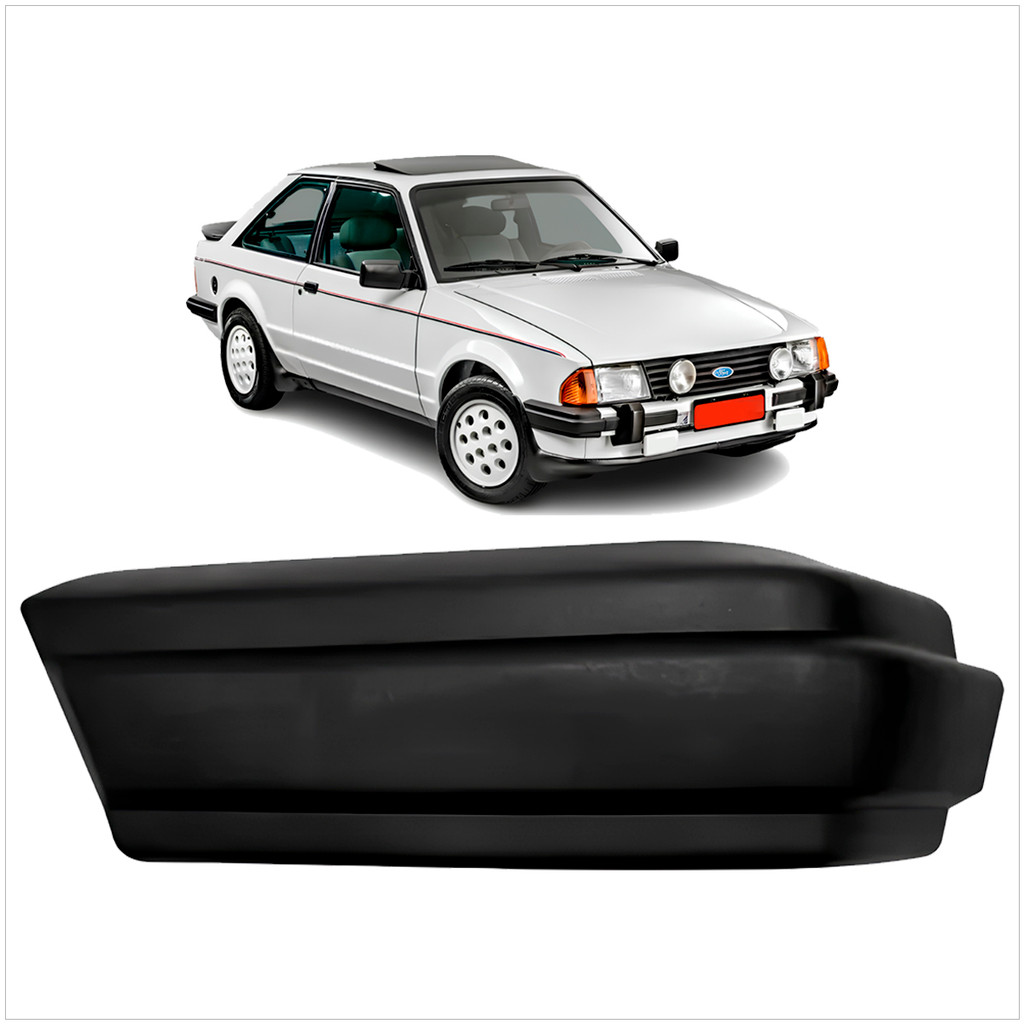 Polaina Ponteira Preta Parachoque Dianteiro Escort GL GHIA XR3 1984 a 1986