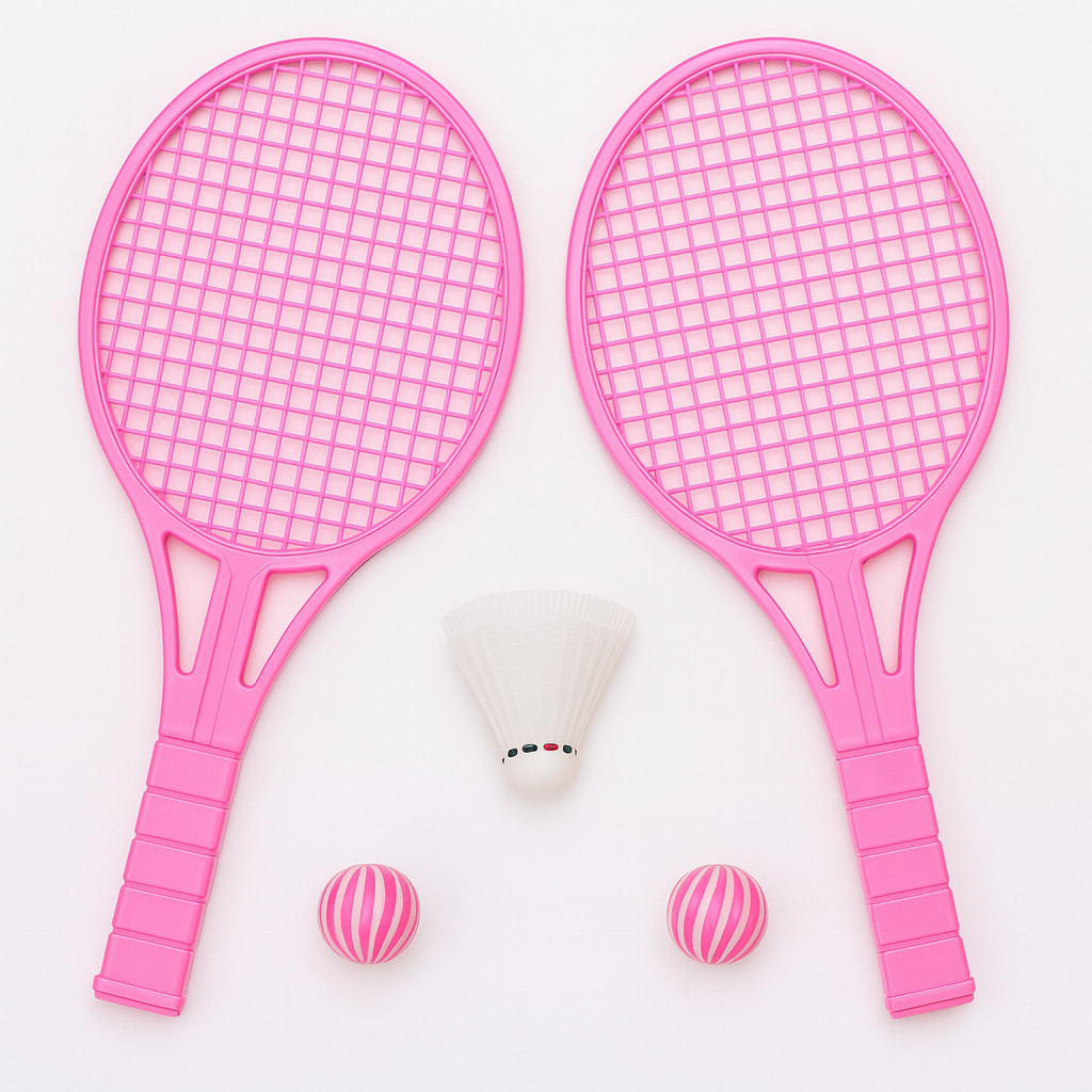 Jogo de Raquetes Infantil com Peteca e Bola Cor Rosa