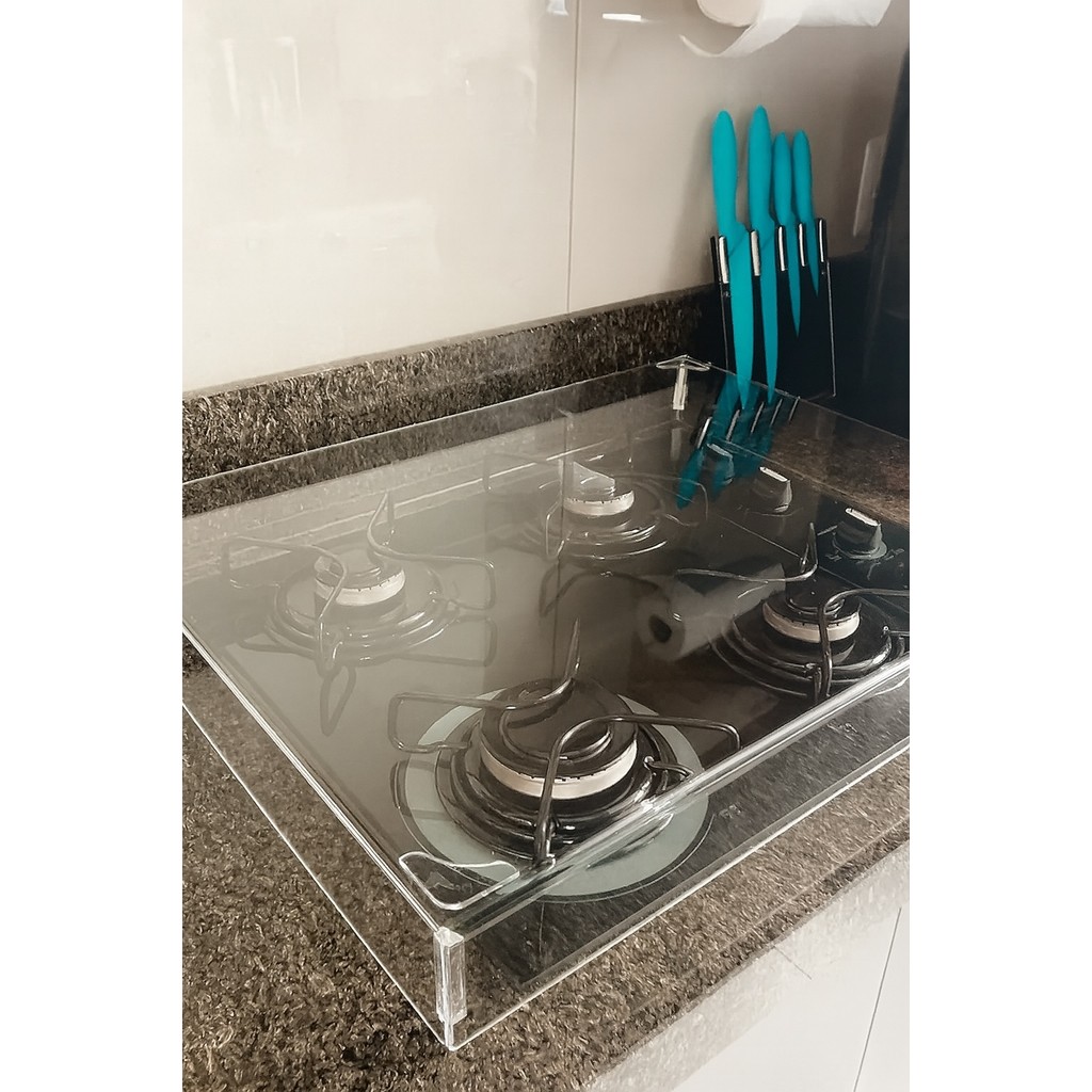 Tampa de Proteção para Cooktop em Acrílico Transparente 2 a 4 bocas