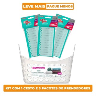 Kit 36 Prendedores Pregadores De Roupa e Cesto Transparentes EsfreBom em Oferta na Shopee