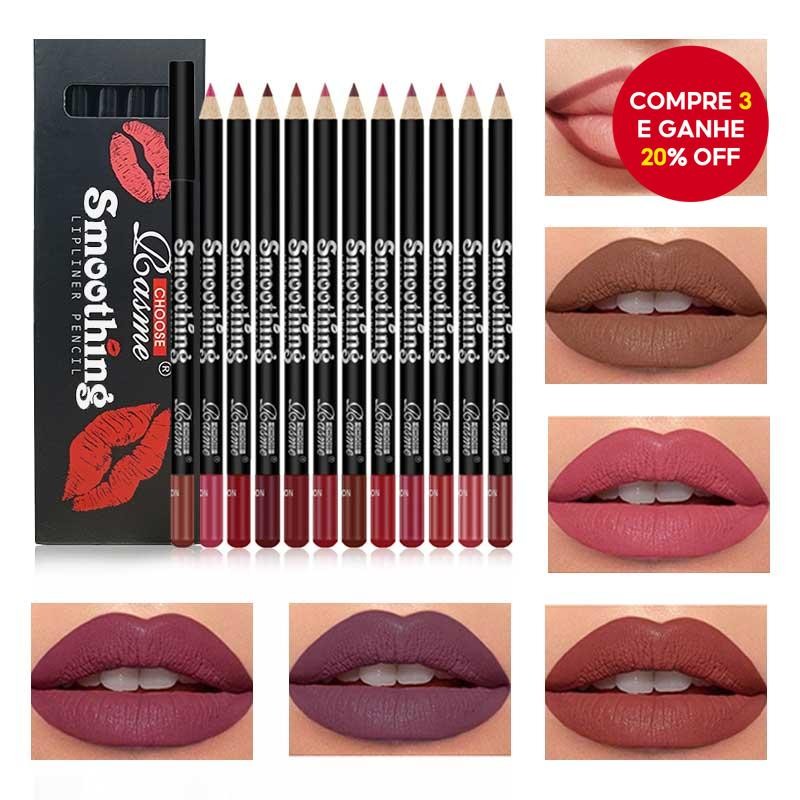 12 Cores Lipliner Outline Lip Shape À Prova D'água Durável Antiaderente Copo Matte Batom S...