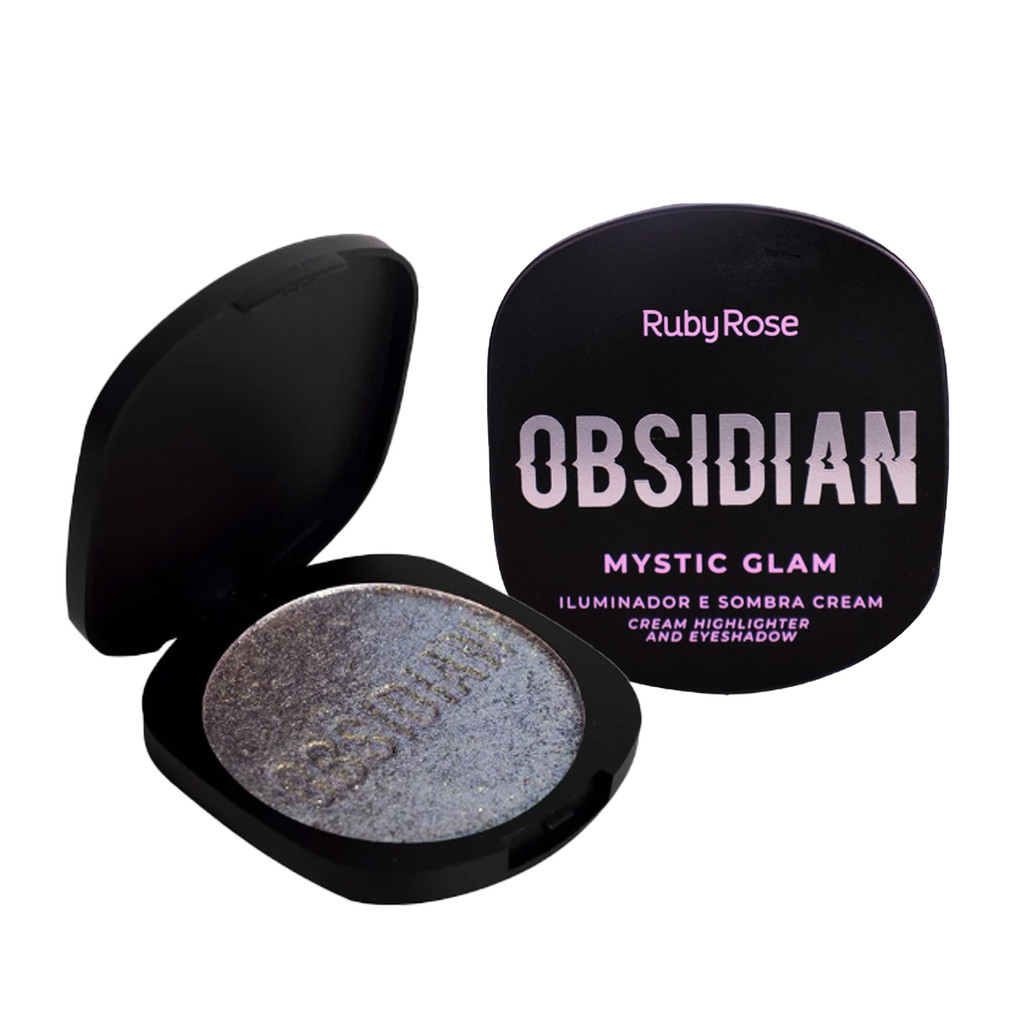 Iluminador e Sombra Cream Obsidian Ruby Rose Mystic Glam Hb2600 em Oferta na Shopee
