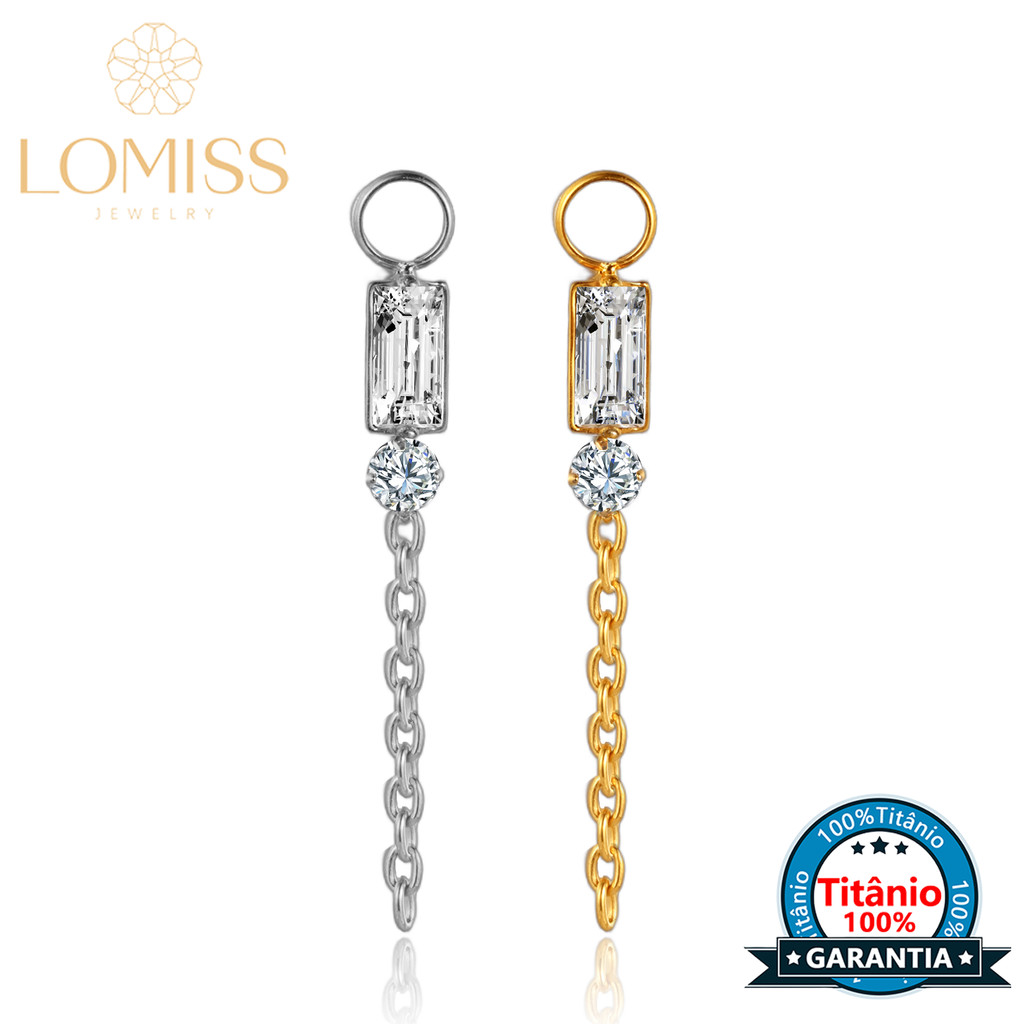 Pingente Para Piercing Titânio Pvd 2 Pedras Zircônia | Body Jewelry | Piercing Corporal | Moda | Acessório Fashion em Oferta na Shopee