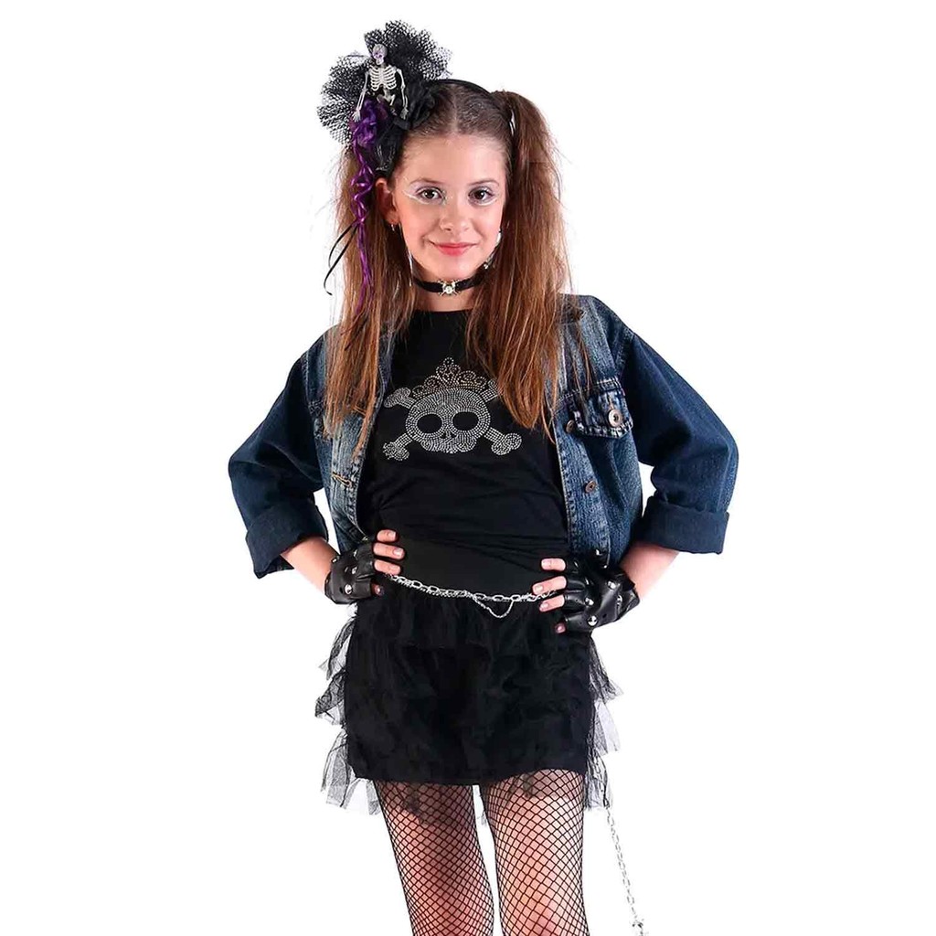 Saia de Halloween Preta com Babado e Tule Infantil ou Adulto