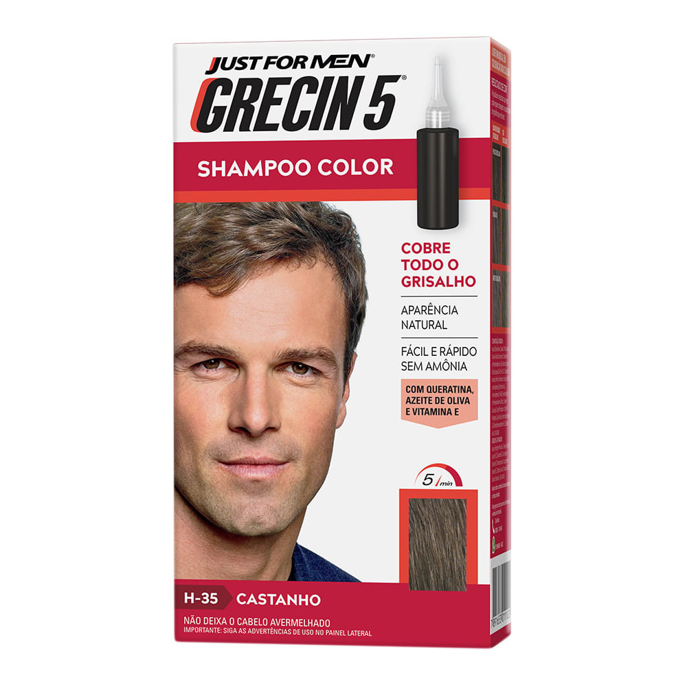 Grecin 5 Shampoo Color Tonalizante Castanho 60ml - Beauty