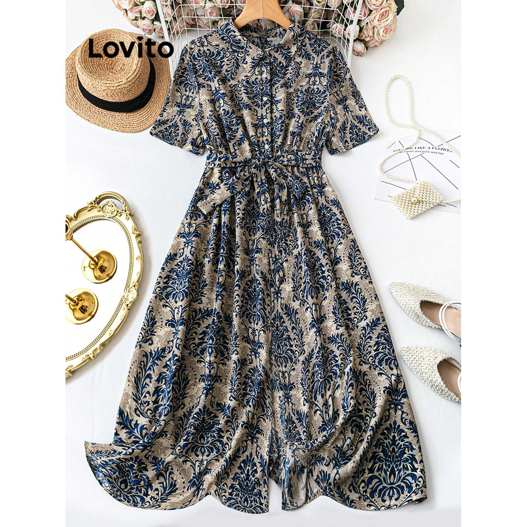 Lovito Vestido Casual Com Estampa Tribal Vestido Feminino L113MD152