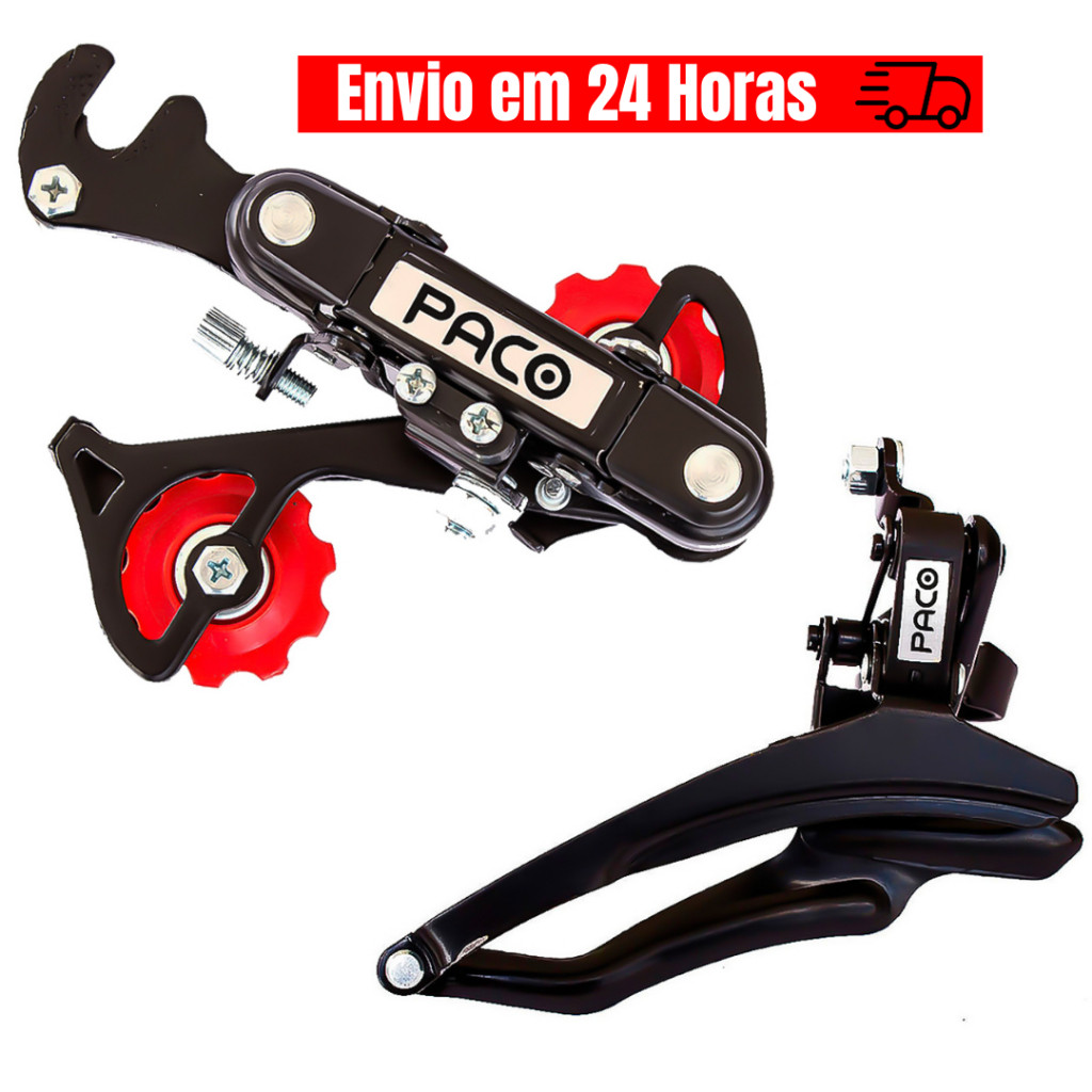 Câmbio Traseiro Bicicleta 18v/21v Passador Dianteiro Paco 6v E 7v Preto P/ Bike Mtb em Oferta na Shopee